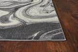 5' X 8' Grey Black Machine Woven Marble Indoor Area Rug - Homeroots