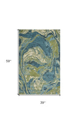 3' X 5' Multicoloured Abstract Shag Area Rug - Homeroots - Flyclothing LLC