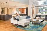 5' X 7' Teal Abstract Splash Indoor Area Rug - Homeroots