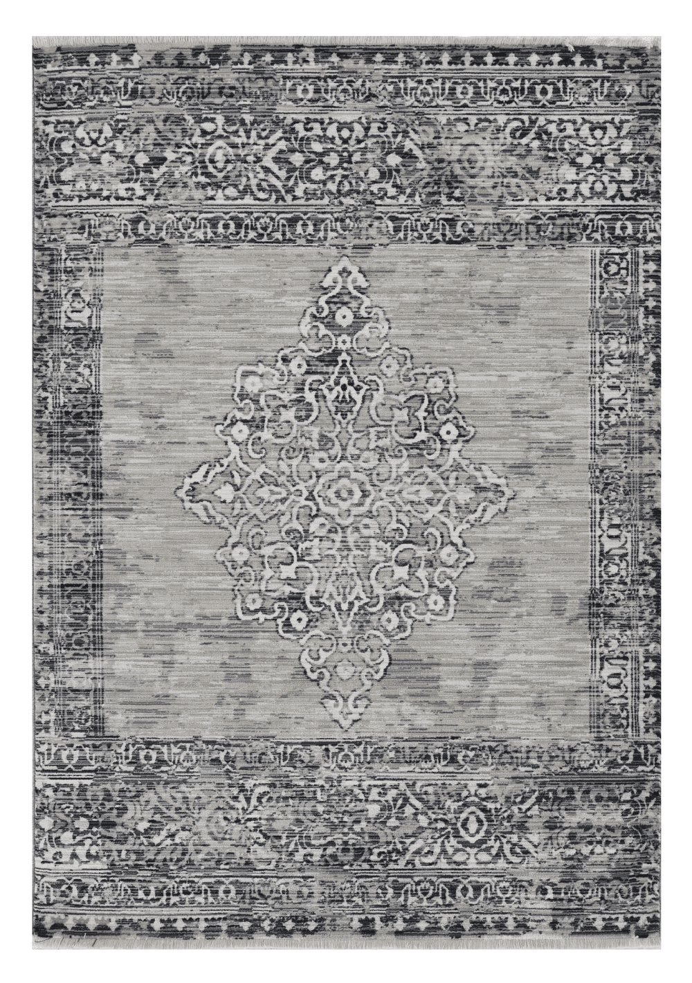5' X 8' Charcoal and Gray Medallion Area Rug - Homeroots - Flyclothing LLC