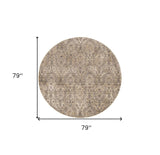 7' Gray Damask Area Rug - Homeroots - Flyclothing LLC