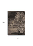 4' X 6' Taupe and Black Abstract Area Rug - Homeroots - Flyclothing LLC