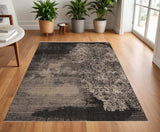 4' X 6' Taupe and Black Abstract Area Rug - Homeroots - Flyclothing LLC