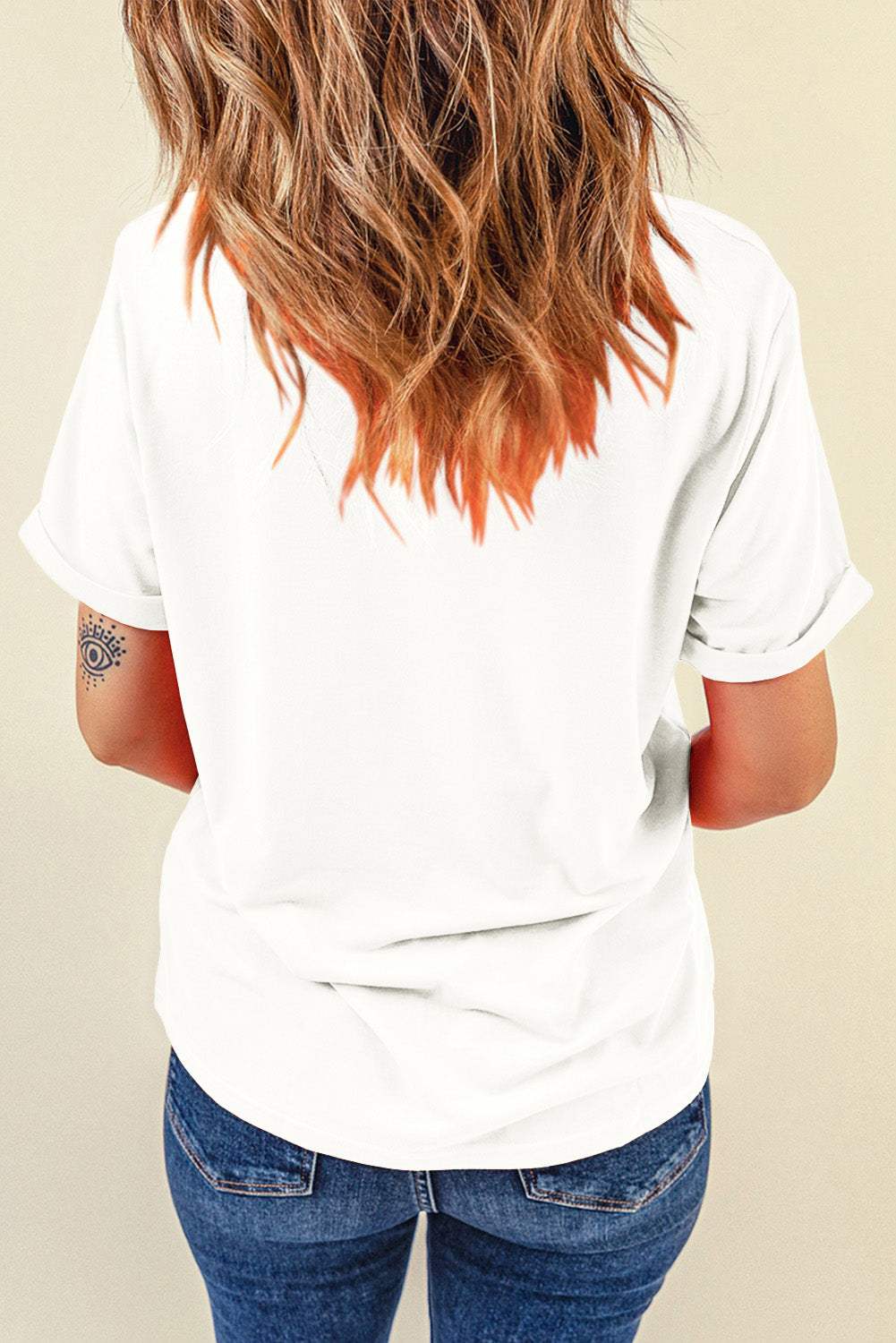 Sequin Star Round Neck Short Sleeve T-Shirt - Trendsi - Flyclothing LLC