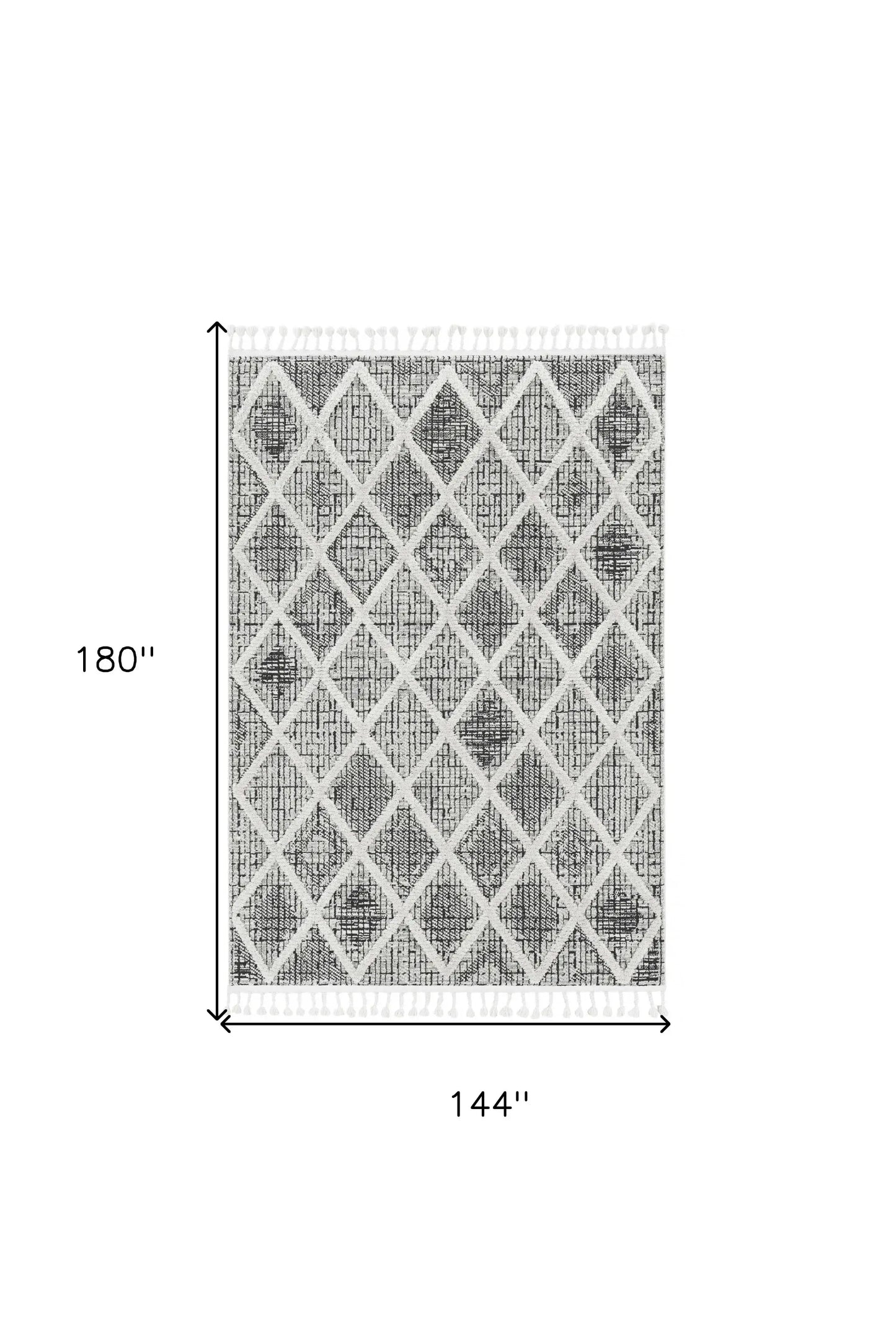 12' X 15' Charcoal Geometric Area Rug - Homeroots - Flyclothing LLC