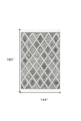 12' X 15' Charcoal Geometric Area Rug - Homeroots - Flyclothing LLC
