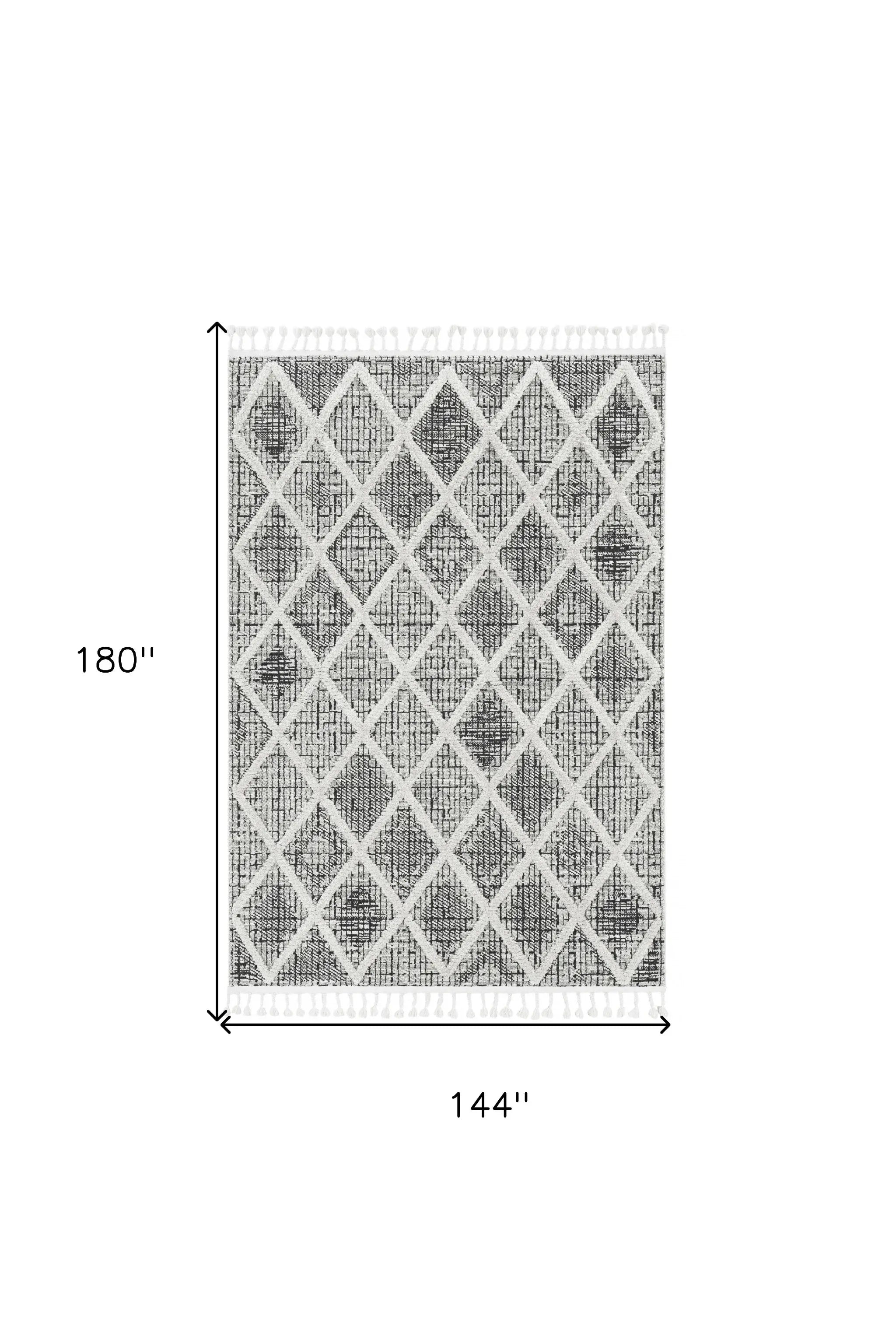 12' X 15' Charcoal Geometric Area Rug - Homeroots - Flyclothing LLC