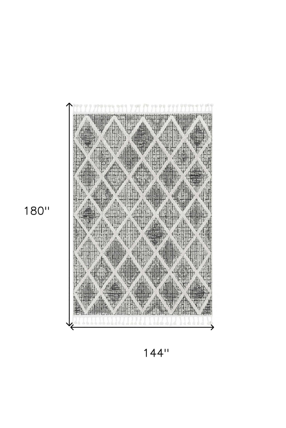 12' X 15' Charcoal Geometric Area Rug - Homeroots - Flyclothing LLC