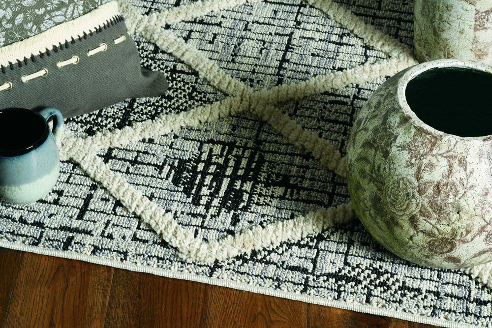 12' X 15' Charcoal Geometric Area Rug - Homeroots - Flyclothing LLC