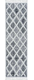 8' Runner Charcoal Geometric Runner Rug - Homeroots