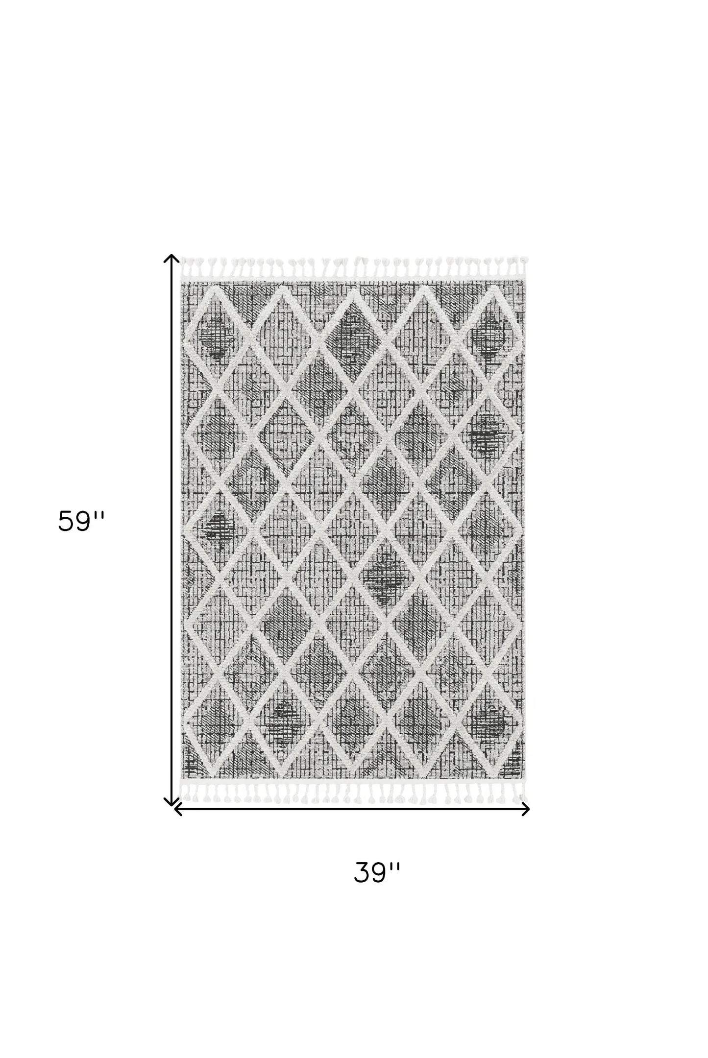 3' X 5' Charcoal Geometric Area Rug - Homeroots - Flyclothing LLC