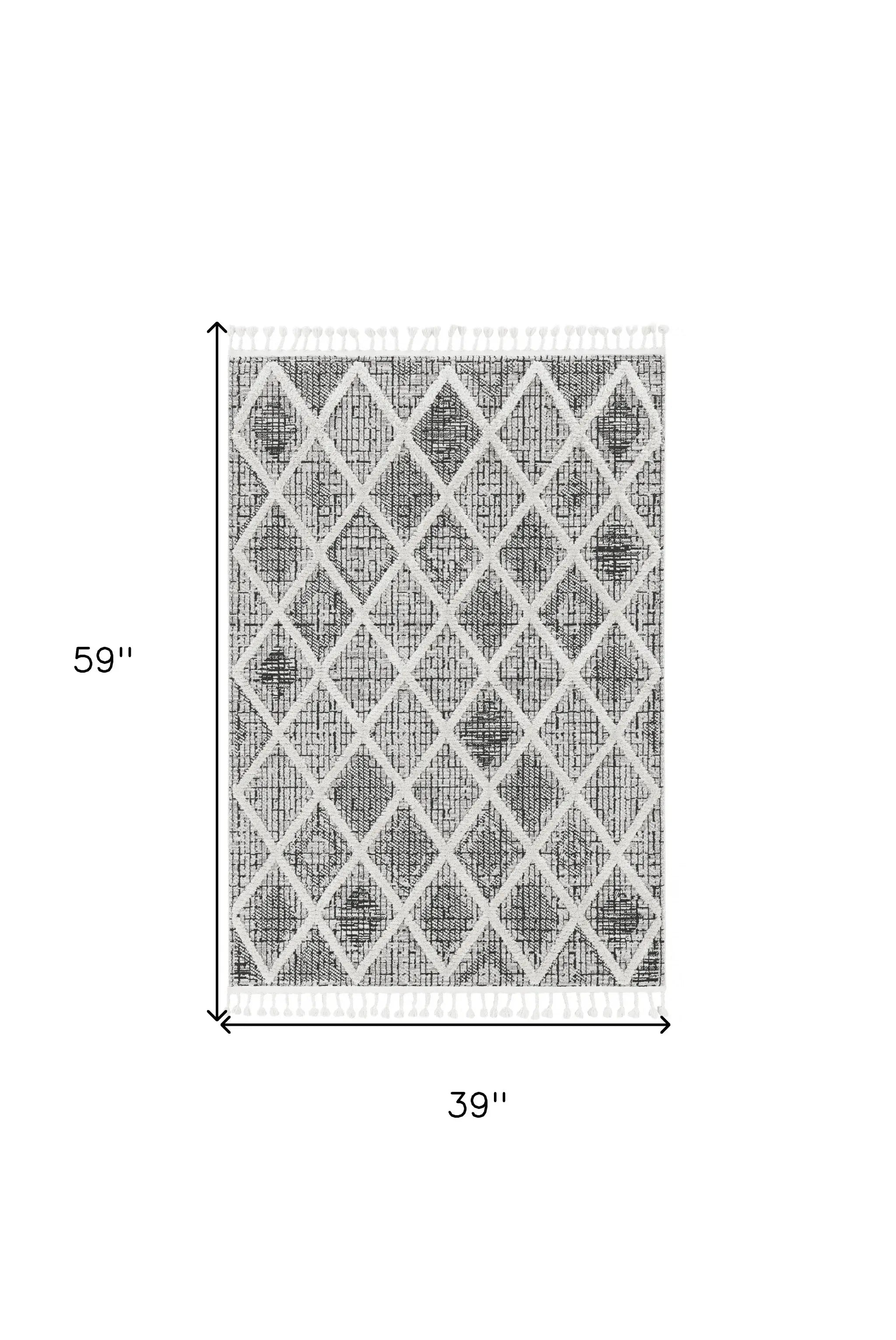 3' X 5' Charcoal Geometric Area Rug - Homeroots - Flyclothing LLC