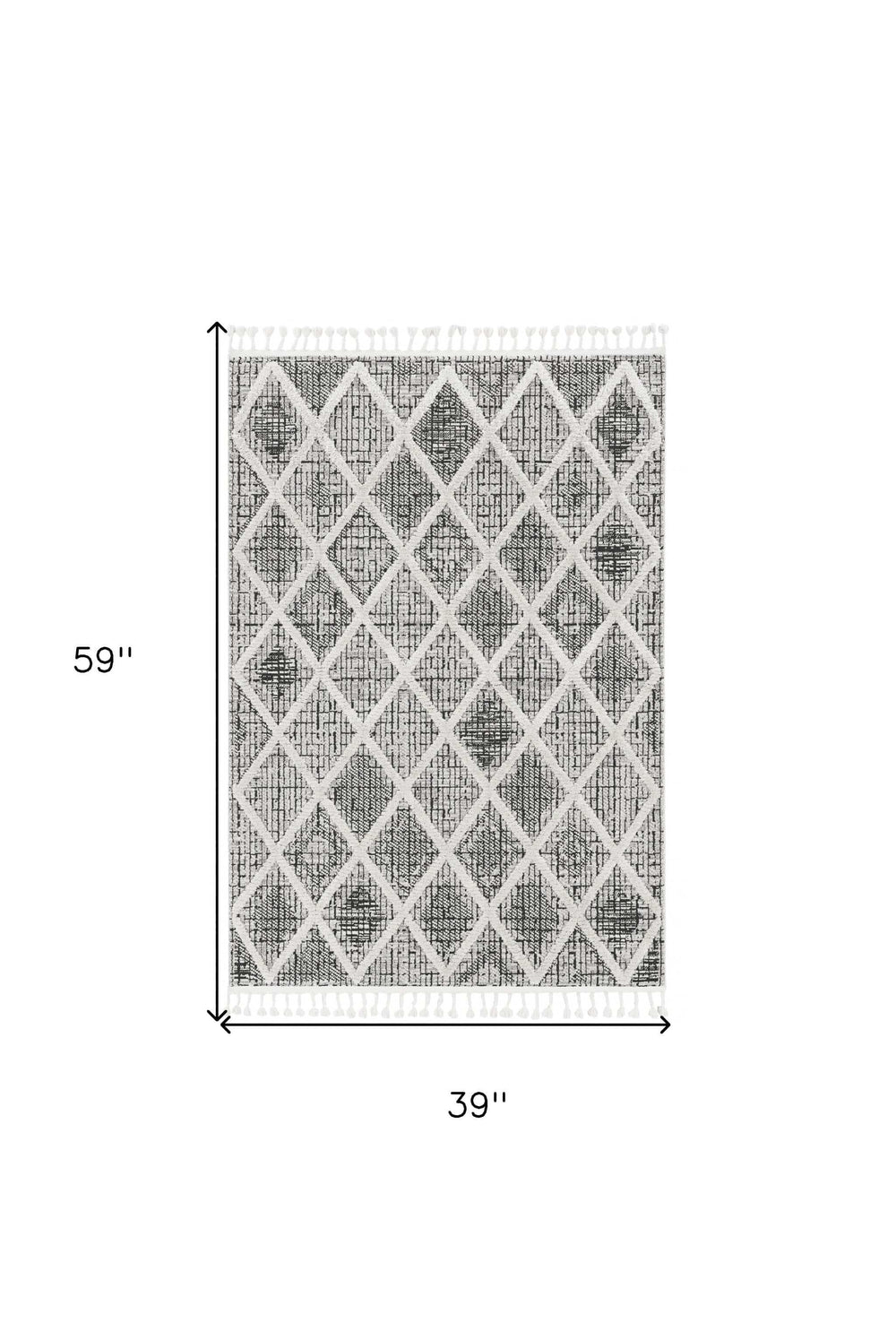 3' X 5' Charcoal Geometric Area Rug - Homeroots - Flyclothing LLC