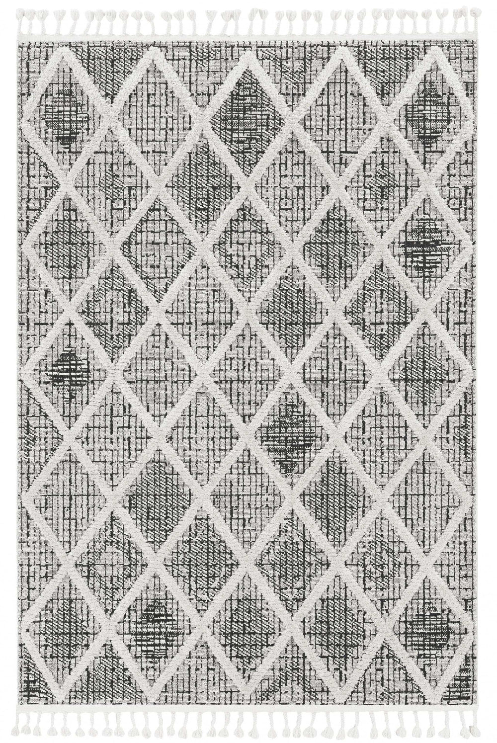 3' X 5' Charcoal Geometric Area Rug - Homeroots - Flyclothing LLC