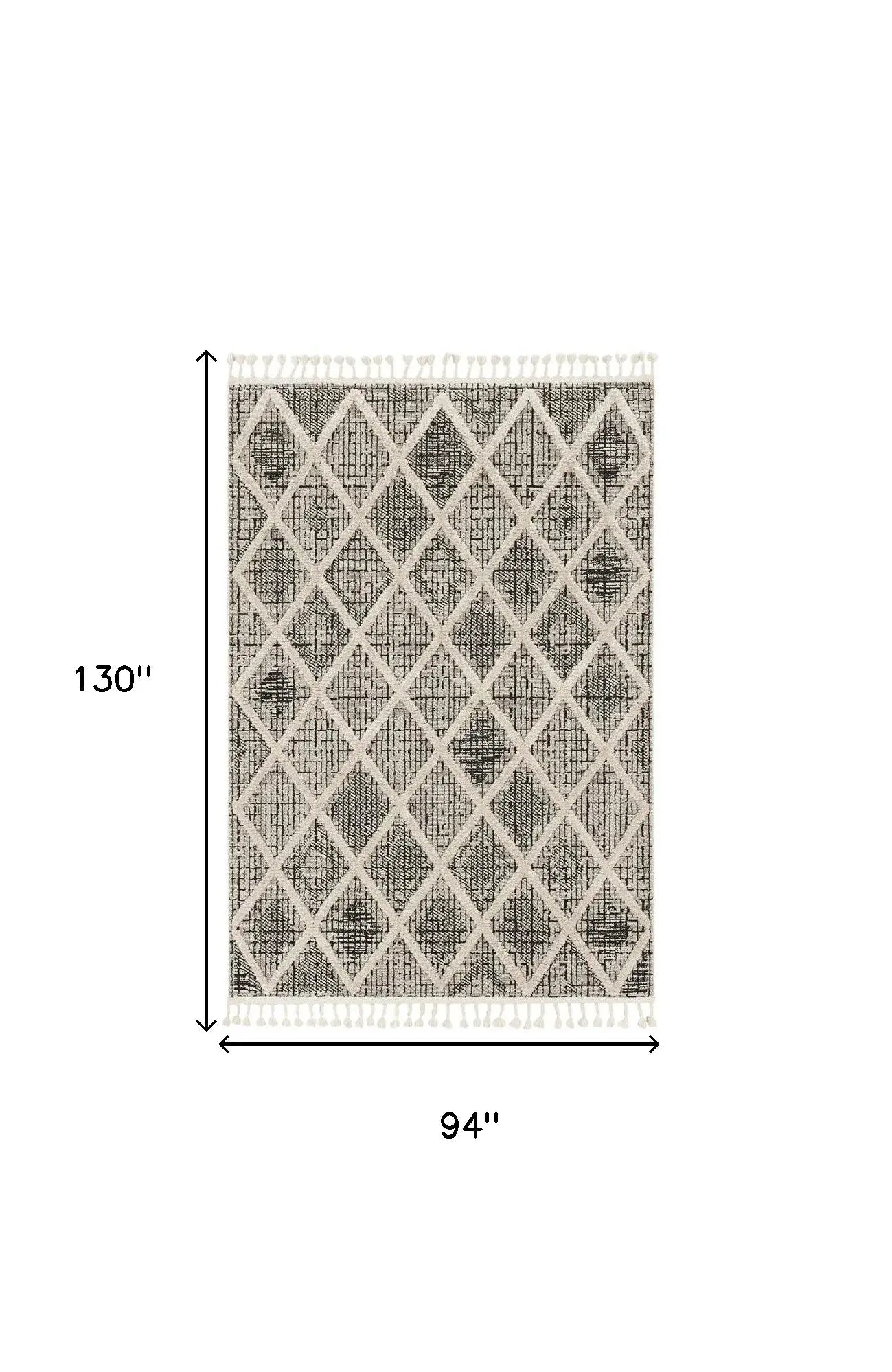 94 X 130 Charcoal Polyester Rug - Homeroots - Flyclothing LLC