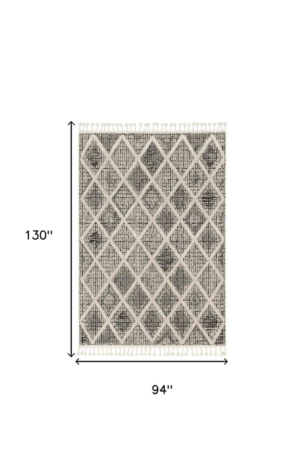 94 X 130 Charcoal Polyester Rug - Homeroots - Flyclothing LLC