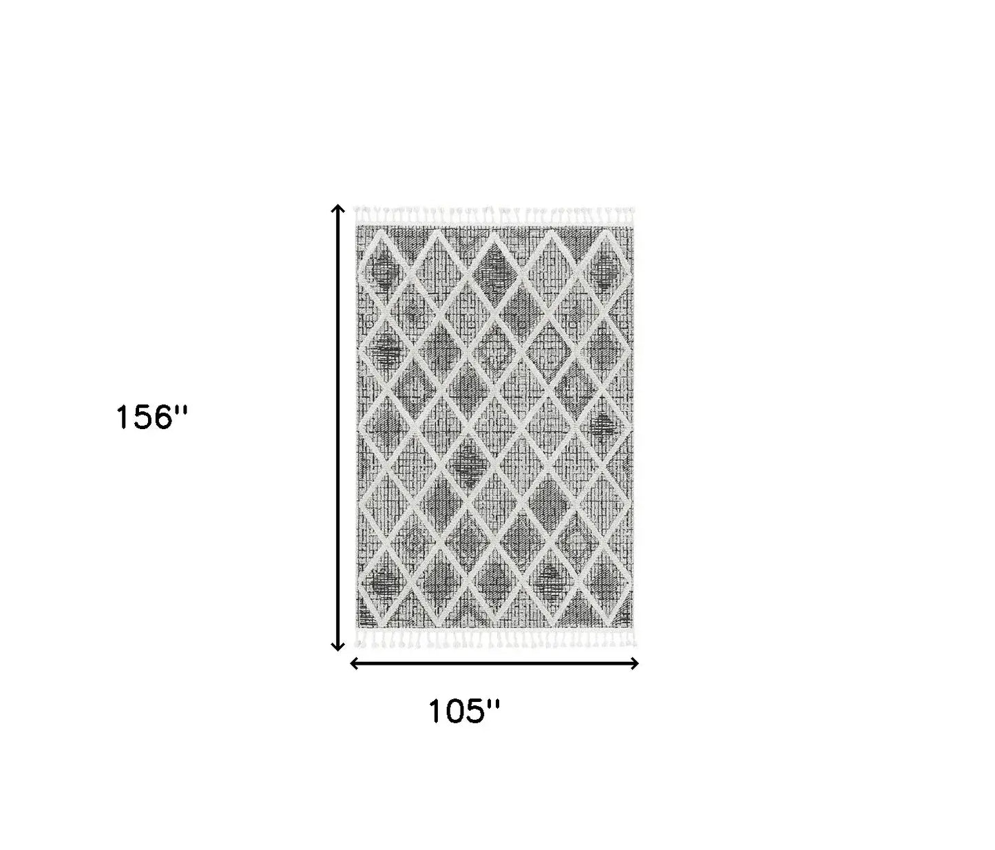 105 X 156 Charcoal Polyester Rug - Homeroots - Flyclothing LLC