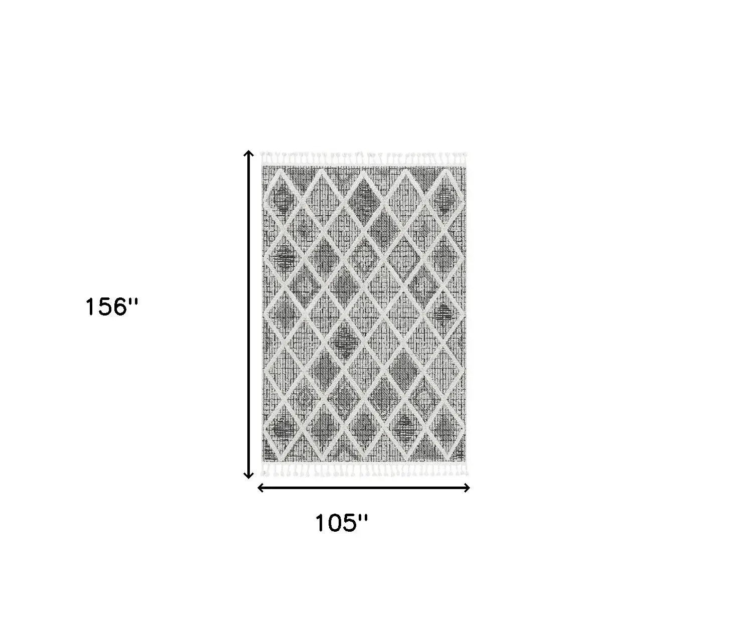 105 X 156 Charcoal Polyester Rug - Homeroots - Flyclothing LLC