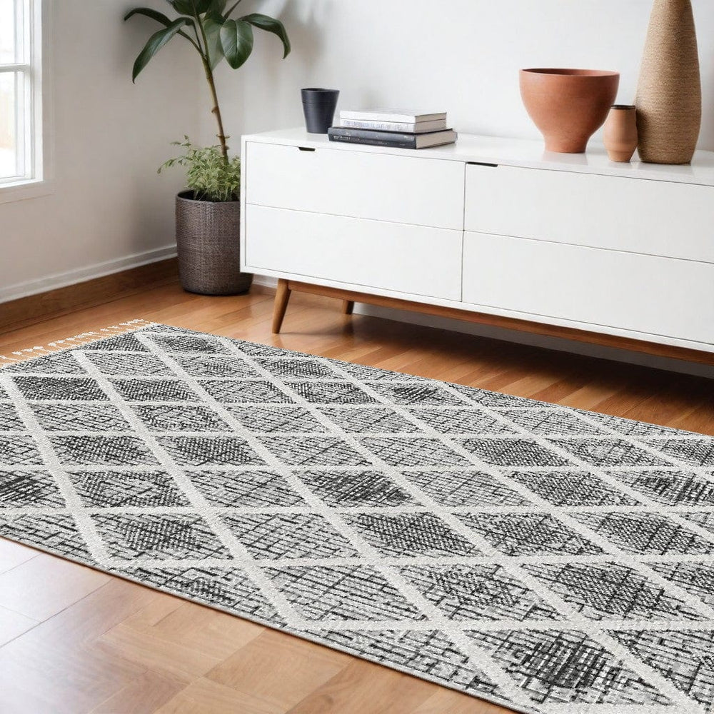 105 X 156 Charcoal Polyester Rug - Homeroots