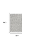 12' X 15' Gray and Ivory Geometric Area Rug - Homeroots