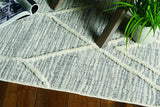 8' Gray and Ivory Abstract Runner Rug - Homeroots - Flyclothing LLC