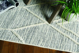 8' Gray and Ivory Abstract Runner Rug - Homeroots