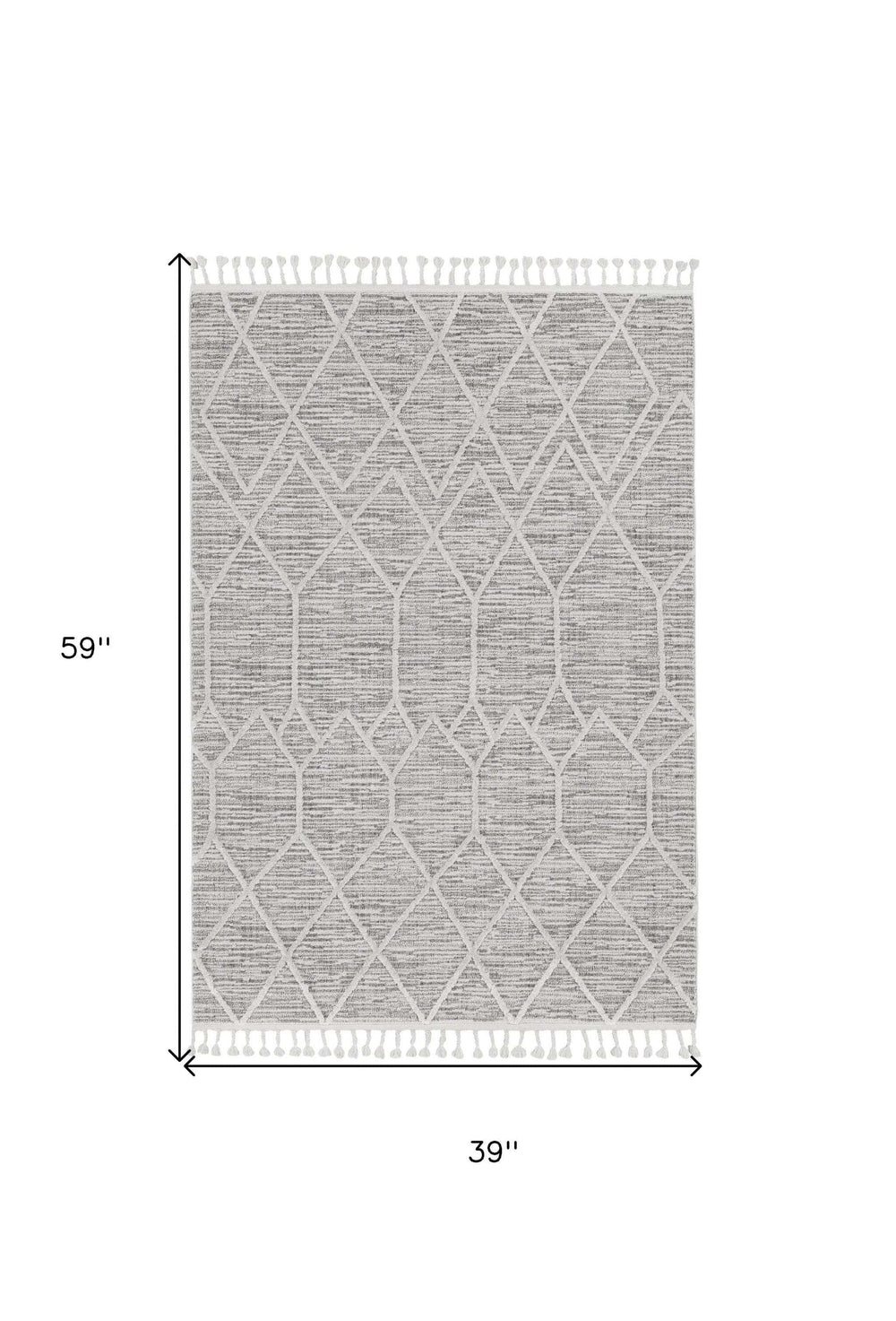 3' X 5' Ivory Geometric Area Rug - Homeroots - Flyclothing LLC