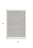 3' X 5' Ivory Geometric Area Rug - Homeroots - Flyclothing LLC