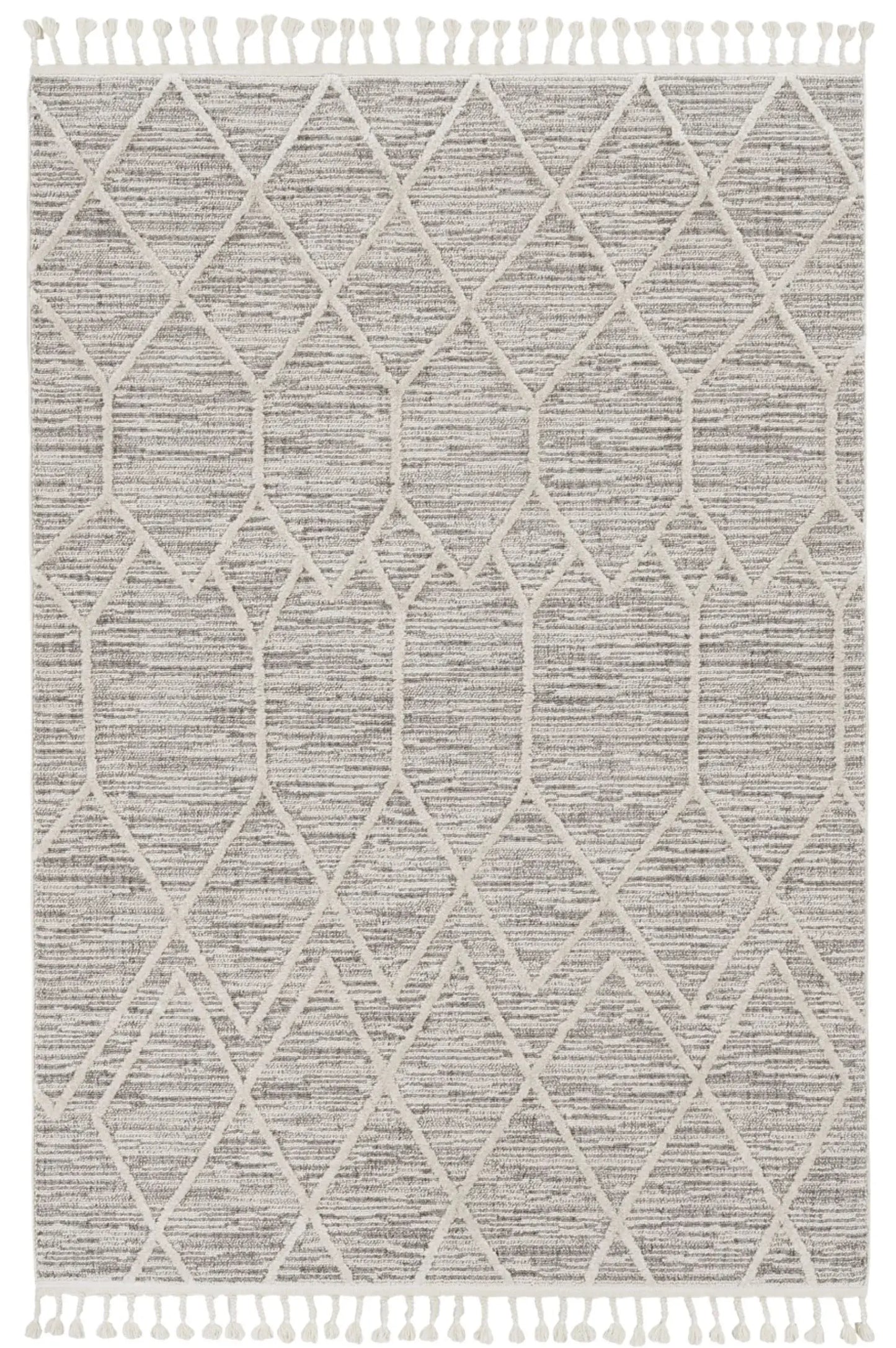 5' X 8' Gray and Ivory Abstract Area Rug - Homeroots - Flyclothing LLC