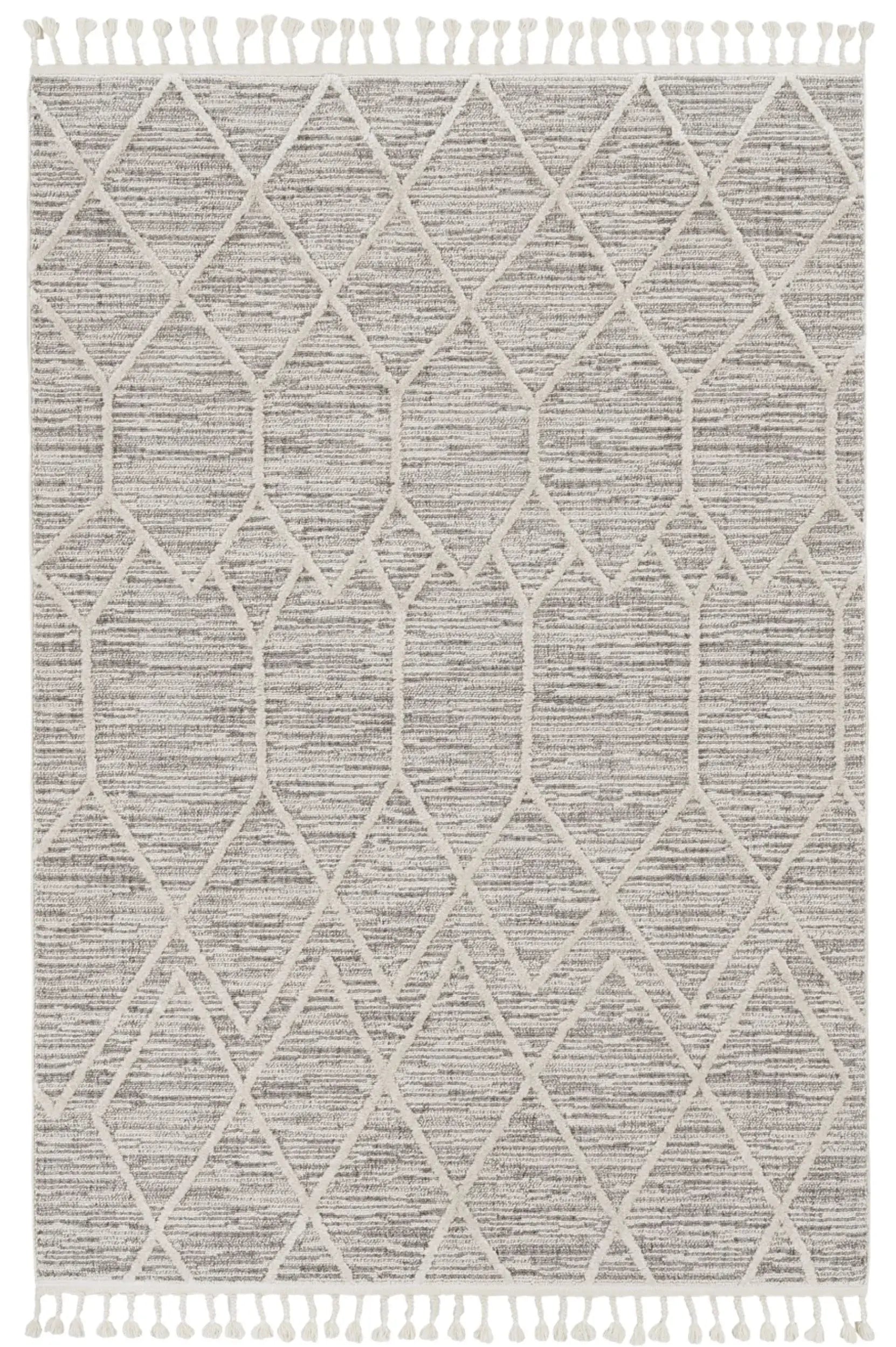 5' X 8' Gray and Ivory Abstract Area Rug - Homeroots - Flyclothing LLC