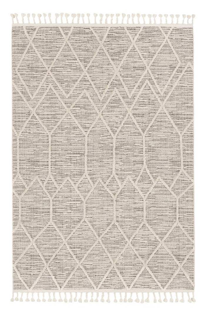 8' X 11' Ivory Grey Machine Woven Geometric Indoor Area Rug - Homeroots - Flyclothing LLC