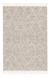 8' X 11' Ivory Grey Machine Woven Geometric Indoor Area Rug - Homeroots - Flyclothing LLC