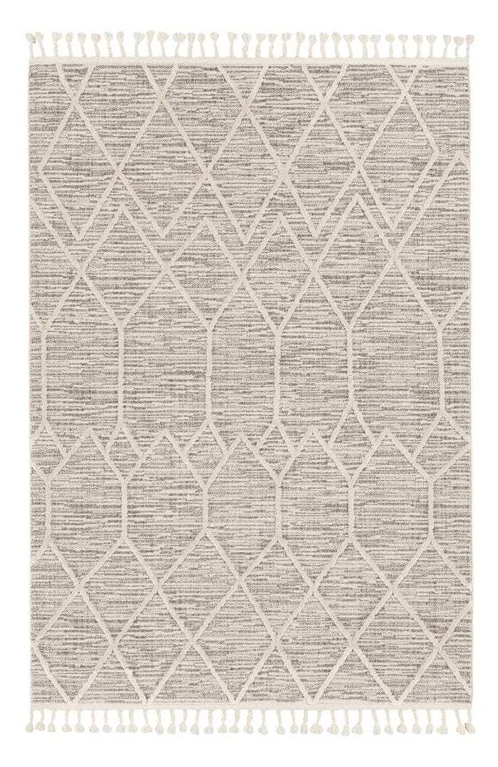 8' X 11' Ivory Grey Machine Woven Geometric Indoor Area Rug - Homeroots - Flyclothing LLC
