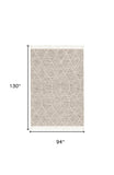 8' X 11' Ivory Grey Machine Woven Geometric Indoor Area Rug - Homeroots