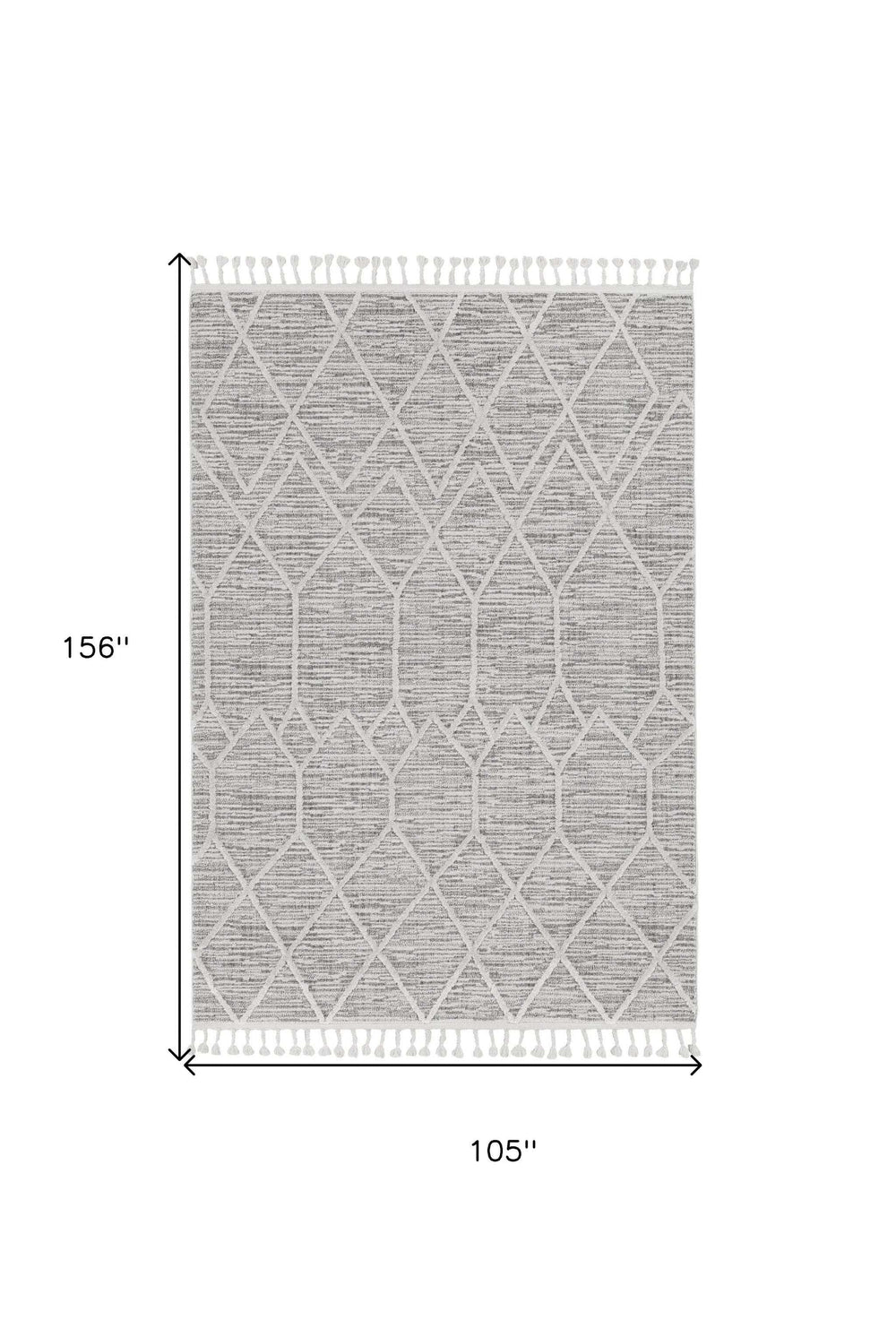 9' X 13' Ivory Grey Machine Woven Geometric Indoor Area Rug - Homeroots - Flyclothing LLC