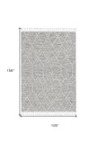 9' X 13' Ivory Grey Machine Woven Geometric Indoor Area Rug - Homeroots