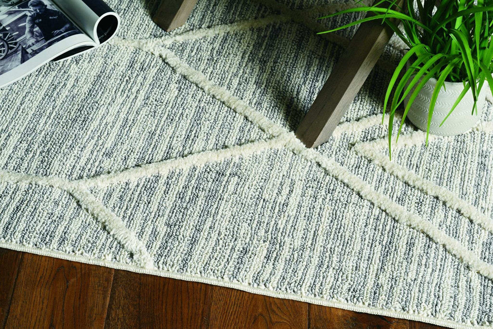 9' X 13' Ivory Grey Machine Woven Geometric Indoor Area Rug - Homeroots - Flyclothing LLC