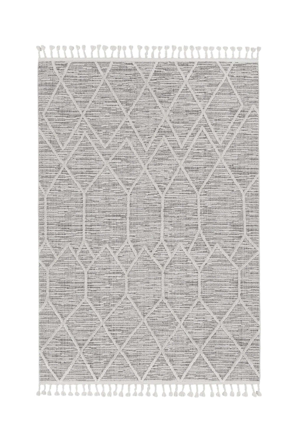 9' X 13' Ivory Grey Machine Woven Geometric Indoor Area Rug - Homeroots - Flyclothing LLC