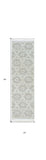 8' Beige and Ivory Geometric Runner Rug - Homeroots