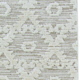 8' Beige and Ivory Geometric Runner Rug - Homeroots - Flyclothing LLC