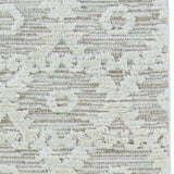 8' Beige and Ivory Geometric Runner Rug - Homeroots - Flyclothing LLC