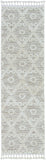 8' Beige and Ivory Geometric Runner Rug - Homeroots