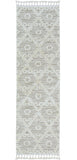 8' Beige and Ivory Geometric Runner Rug - Homeroots
