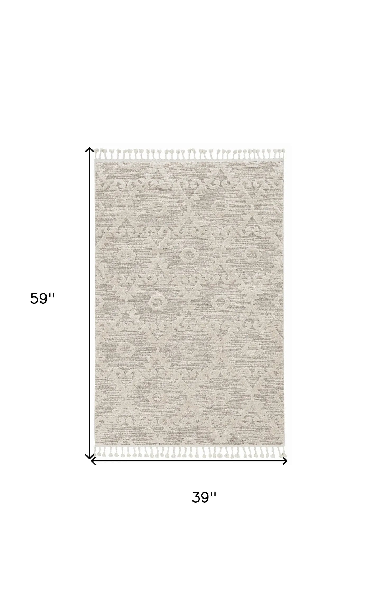 3' X 5' Ivory Chevron Area Rug - Homeroots - Flyclothing LLC