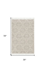 3' X 5' Ivory Chevron Area Rug - Homeroots - Flyclothing LLC