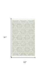 5' X 8' Beige and Ivory Geometric Area Rug - Homeroots - Flyclothing LLC