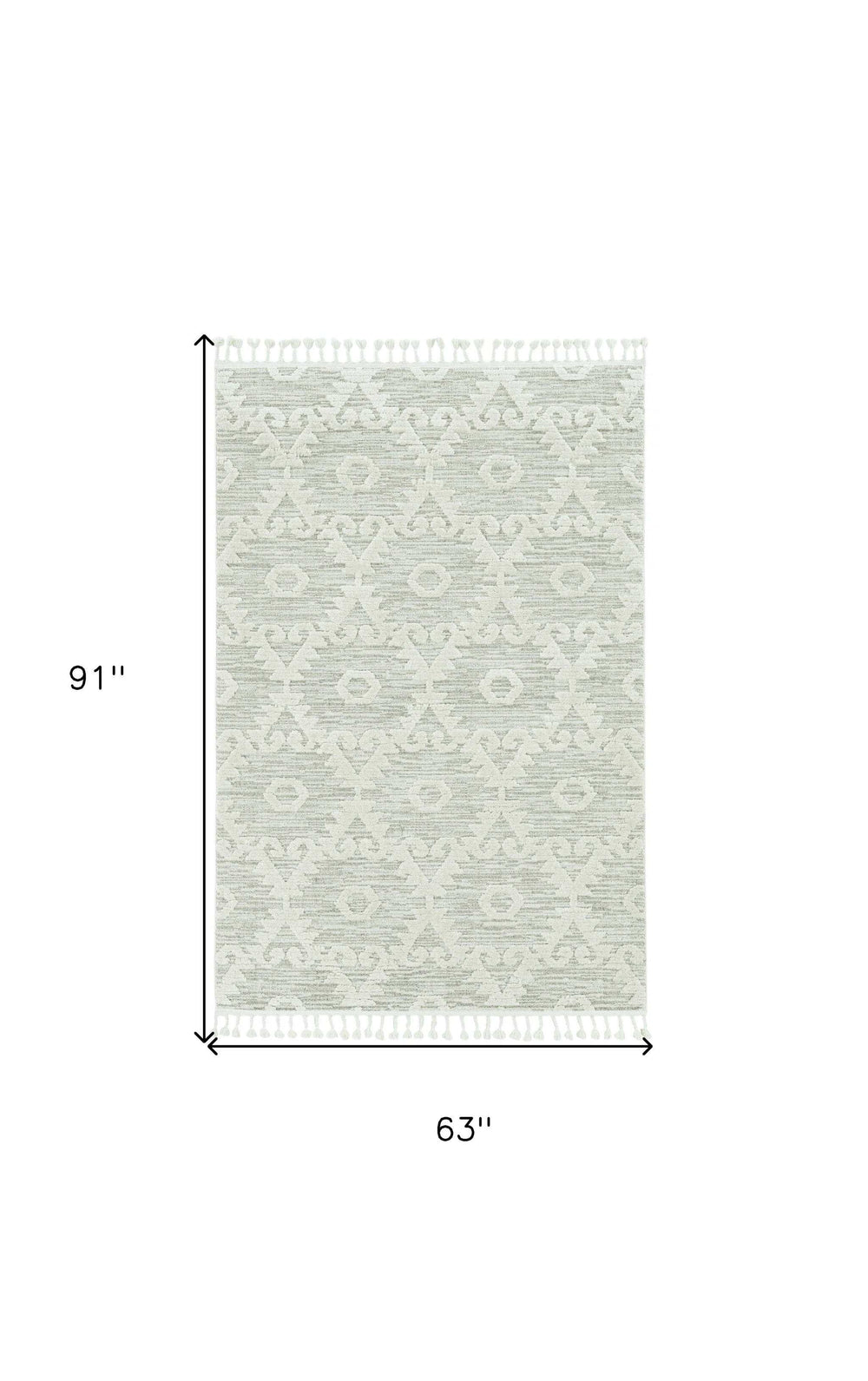 5' X 8' Beige and Ivory Geometric Area Rug - Homeroots - Flyclothing LLC