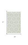 5' X 8' Beige and Ivory Geometric Area Rug - Homeroots
