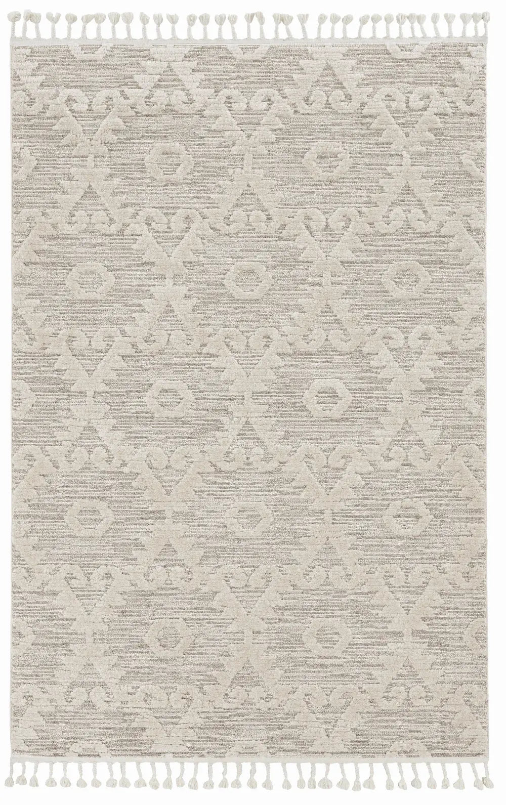 8' X 11' Ivory Beige Diamond Area Rug - Homeroots - Flyclothing LLC