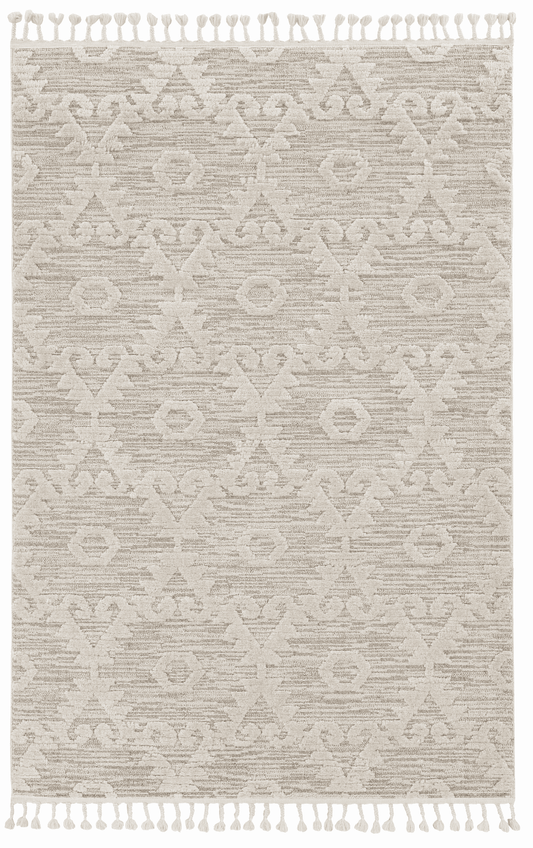 8' X 11' Ivory Beige Diamond Area Rug - Homeroots - Flyclothing LLC